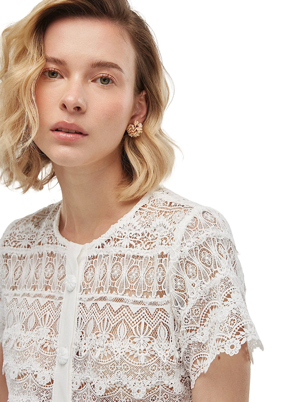 Waimari Grace lace dress in white — back view