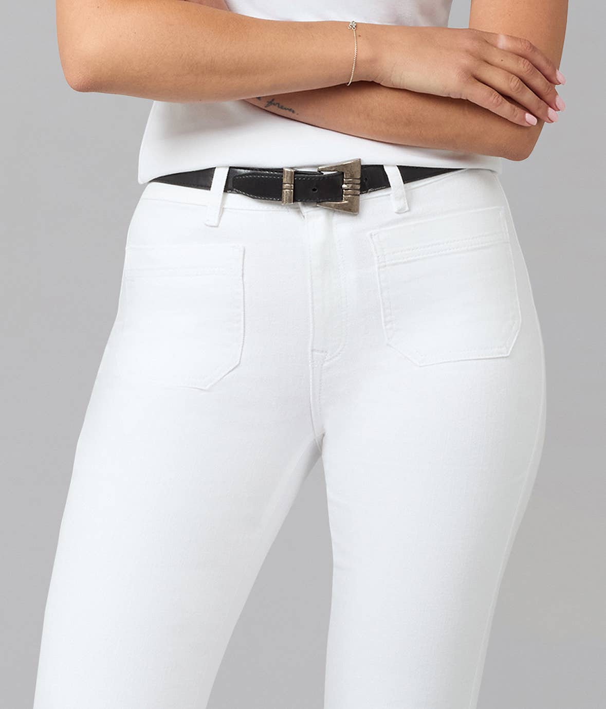 Alice High Rise Flare Jeans White