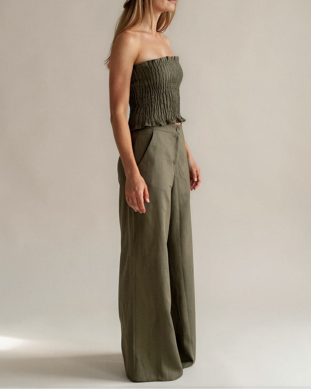 Ava Linen Pants Green