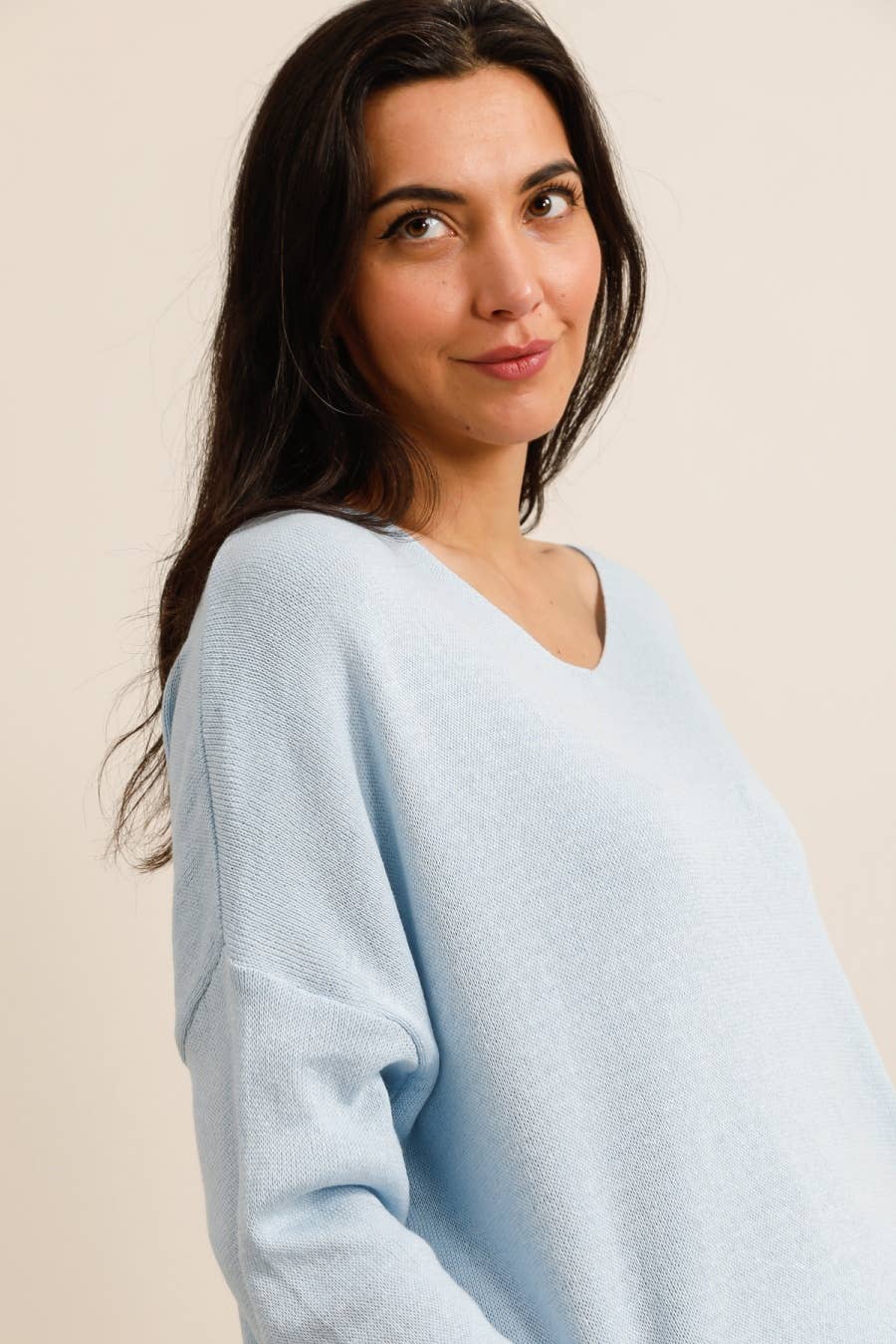100% Cotton Cindy V Neck Sweater