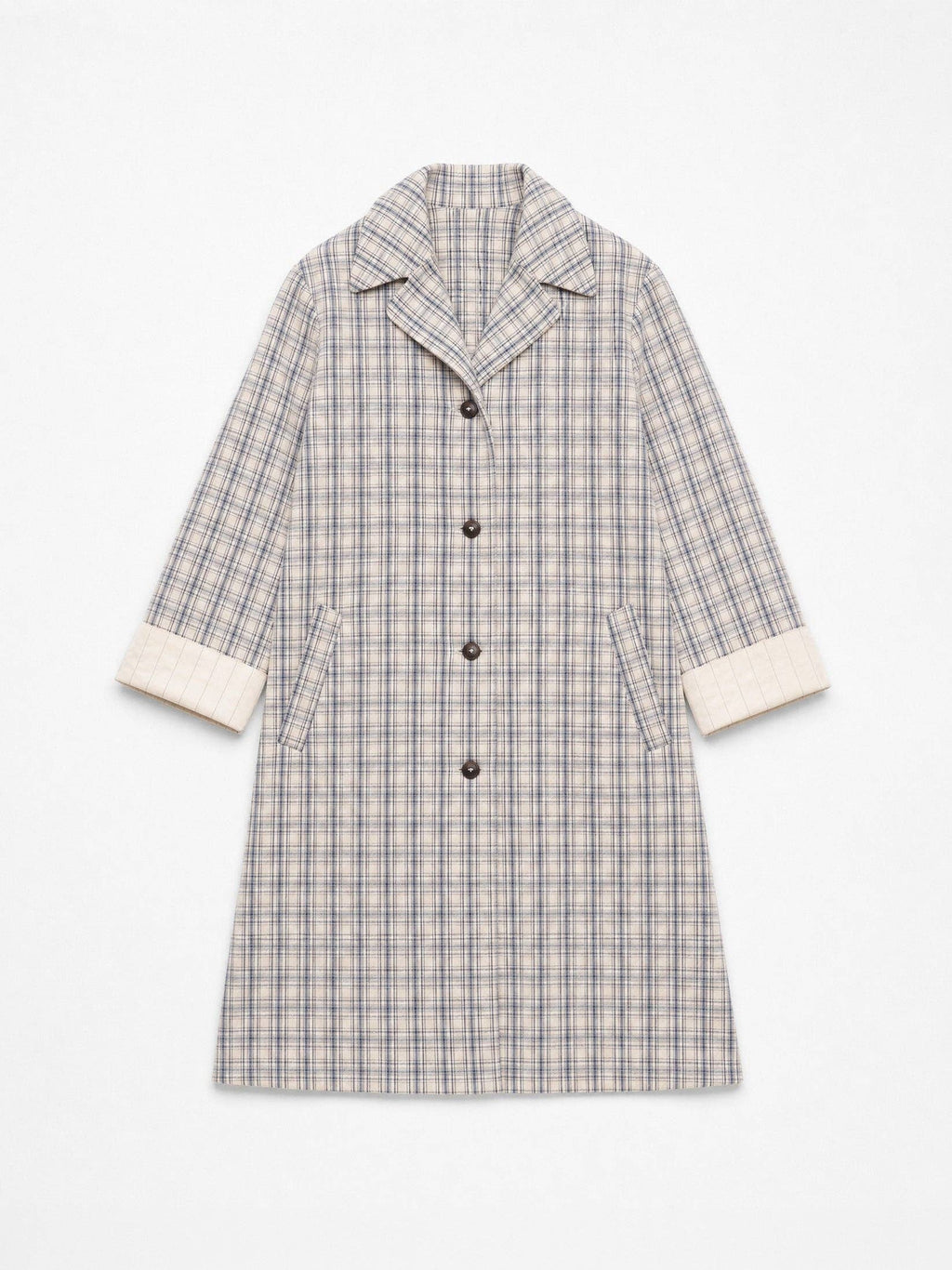Heather Check Trench Coat