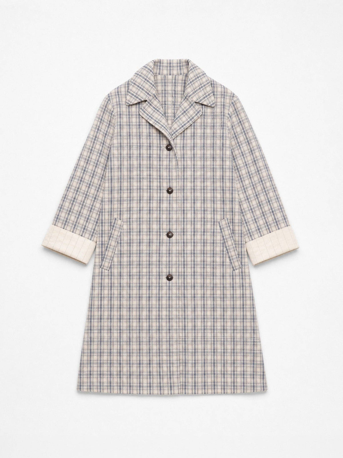 Heather Check Trench Coat