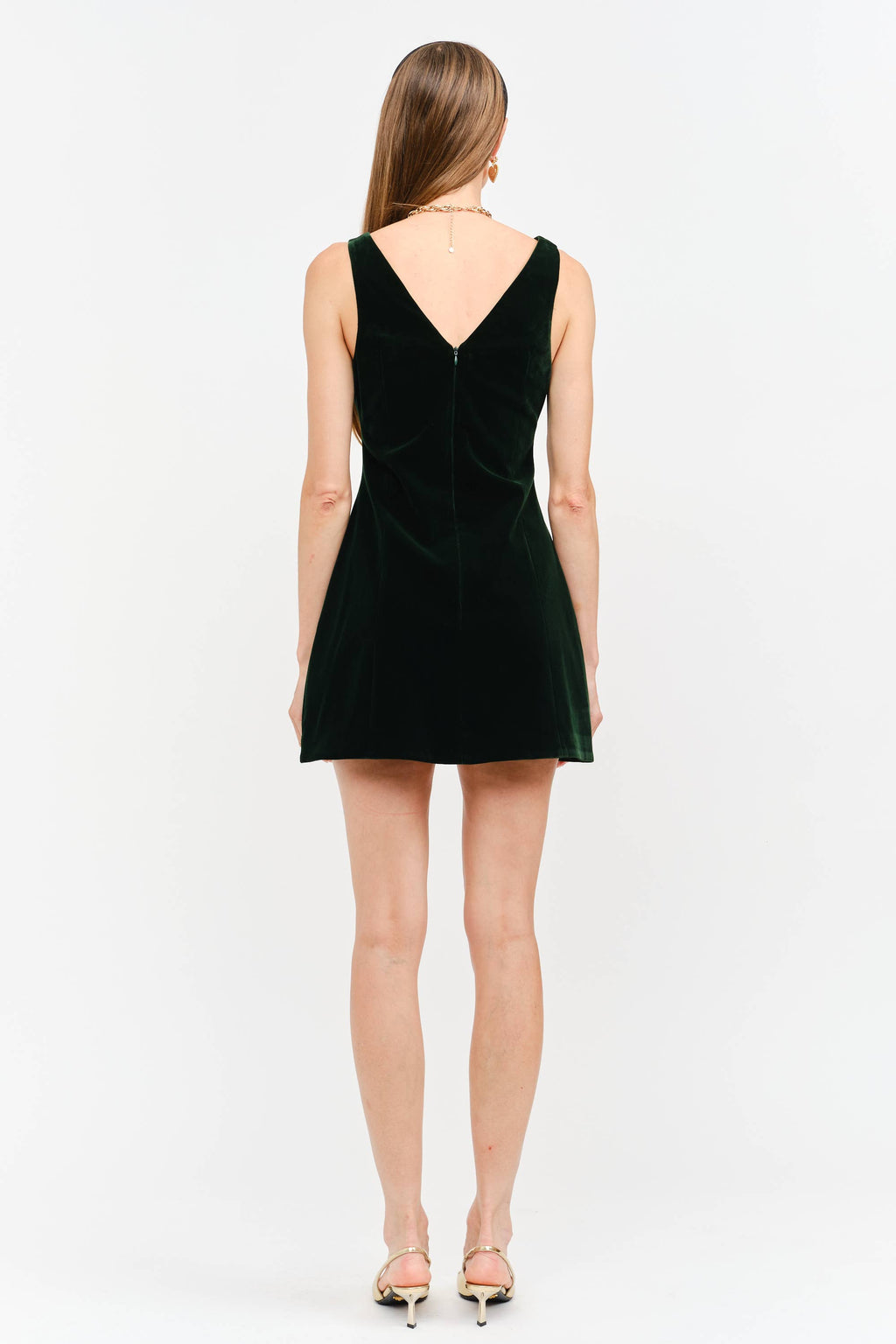 Carmine Hunter Green Velvet Dress : Hunter Green