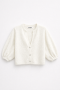 Angora knitted cardigan with V-neck