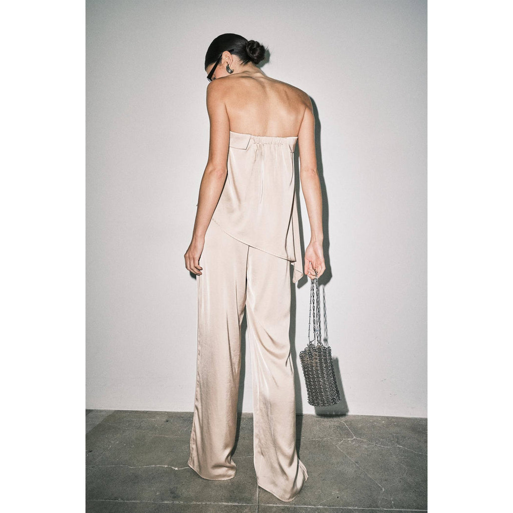 Frankie Satin Strapless Asymmetric Top