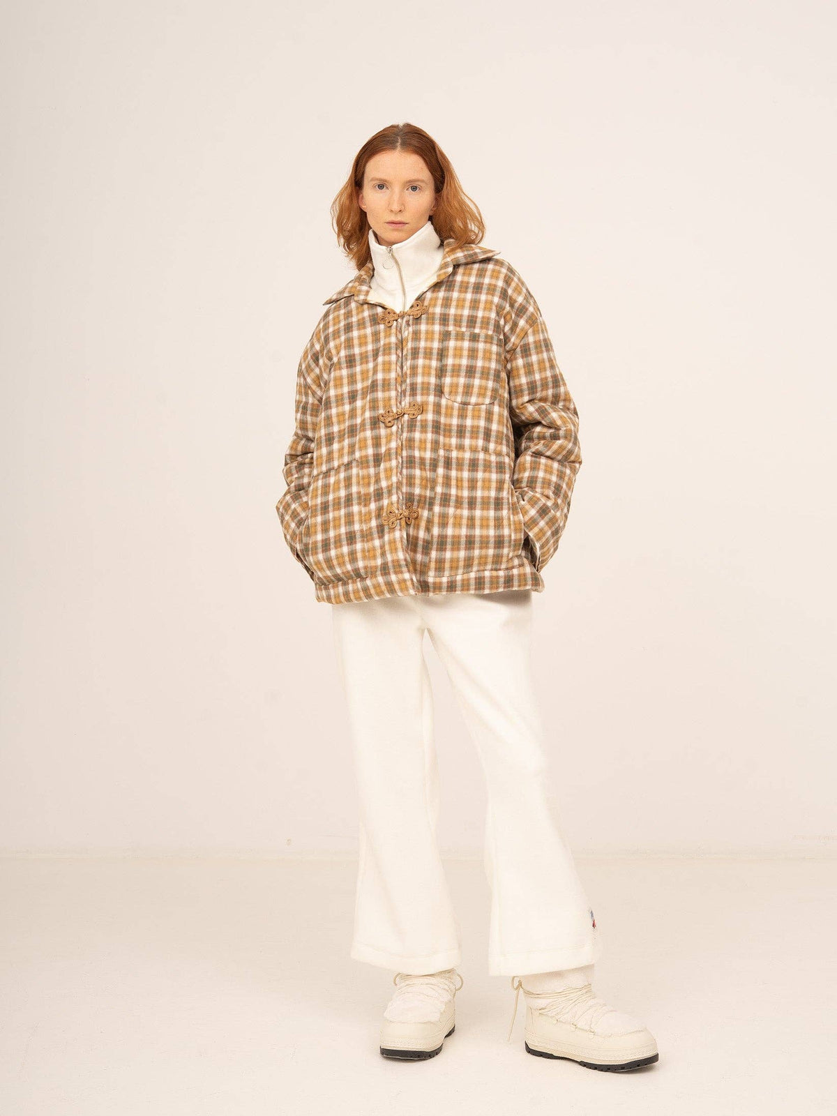 Willow Brown Plaid Puffer Jacket