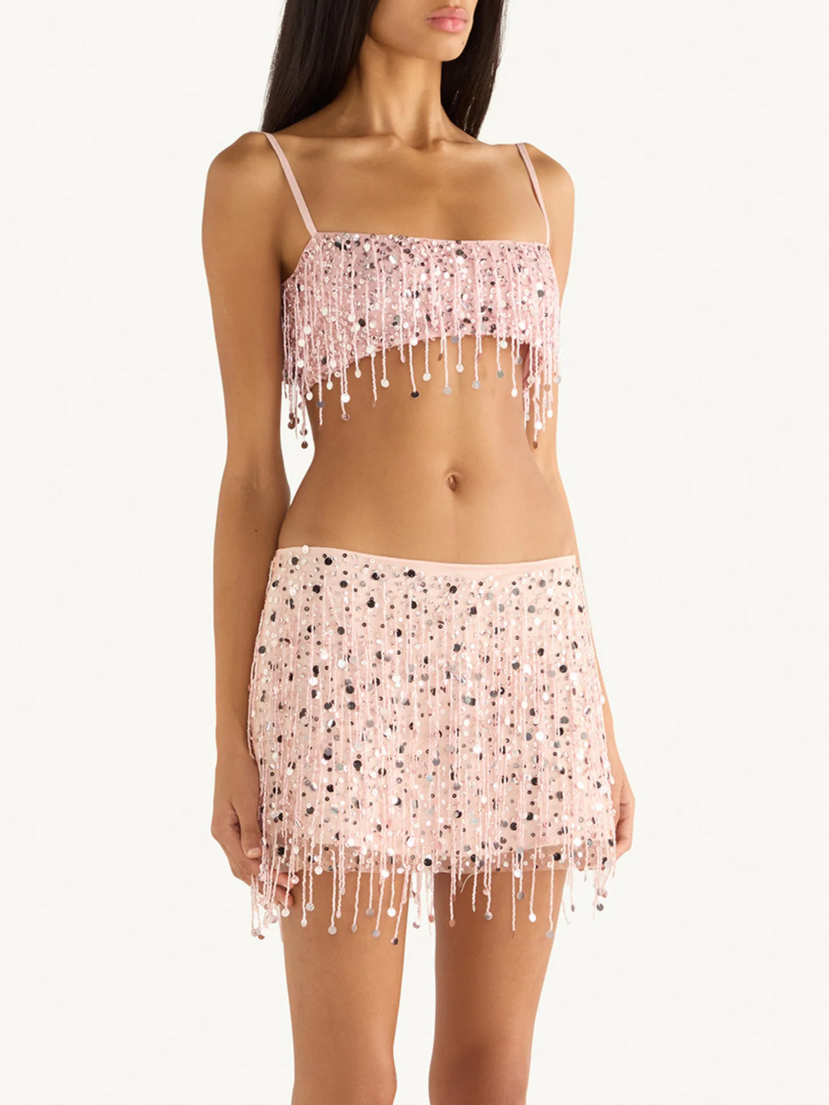 Yasmin Hand Beaded Bralette - Blush