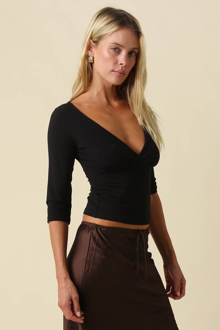 Mia V-Neck Knit Top