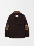 Hazel Brown Contrast Collar Jacket