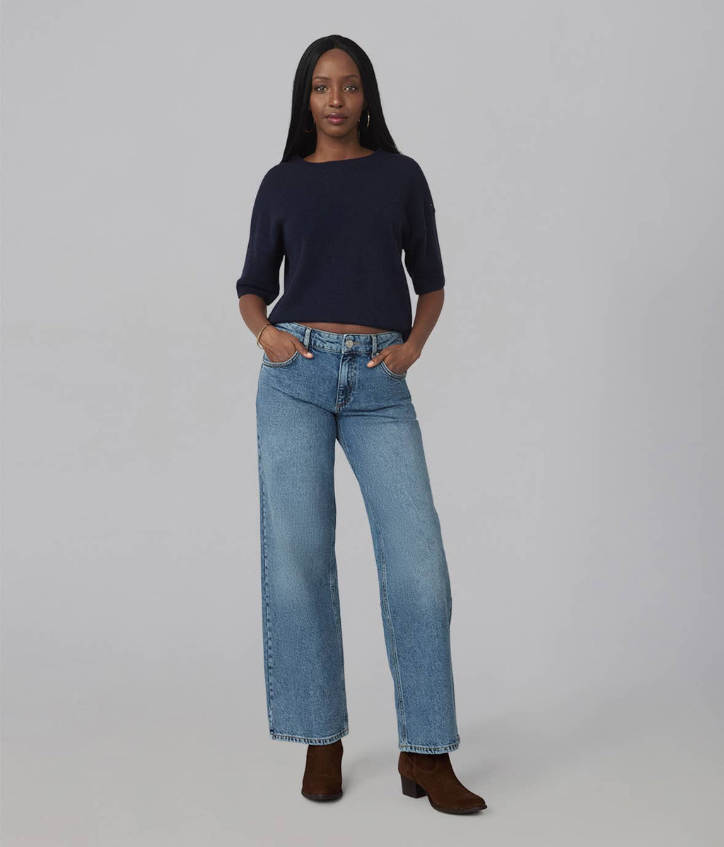 Miro Mid Rise Comfort Straight Jeans - Electric Blue