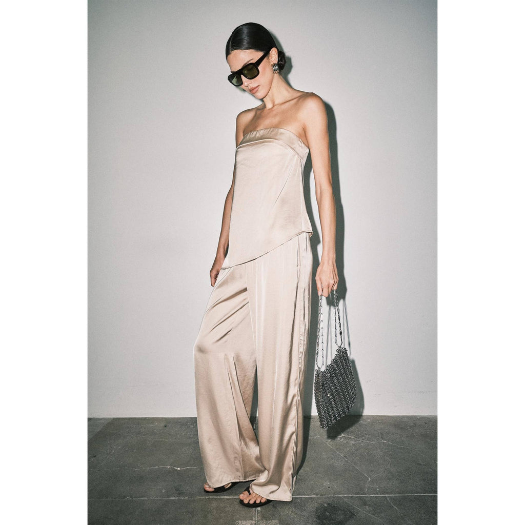 Frankie Satin Strapless Asymmetric Top
