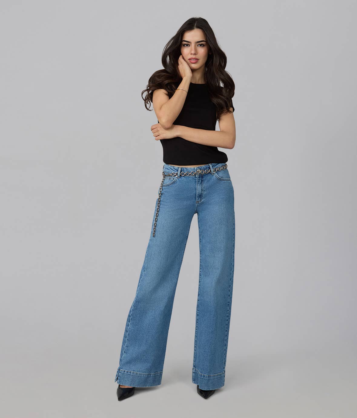 Knox Mid Rise Comfort Flare Jeans - Sunwashed Indigo