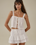 Lara 100% Organic Cotton Skirt: White