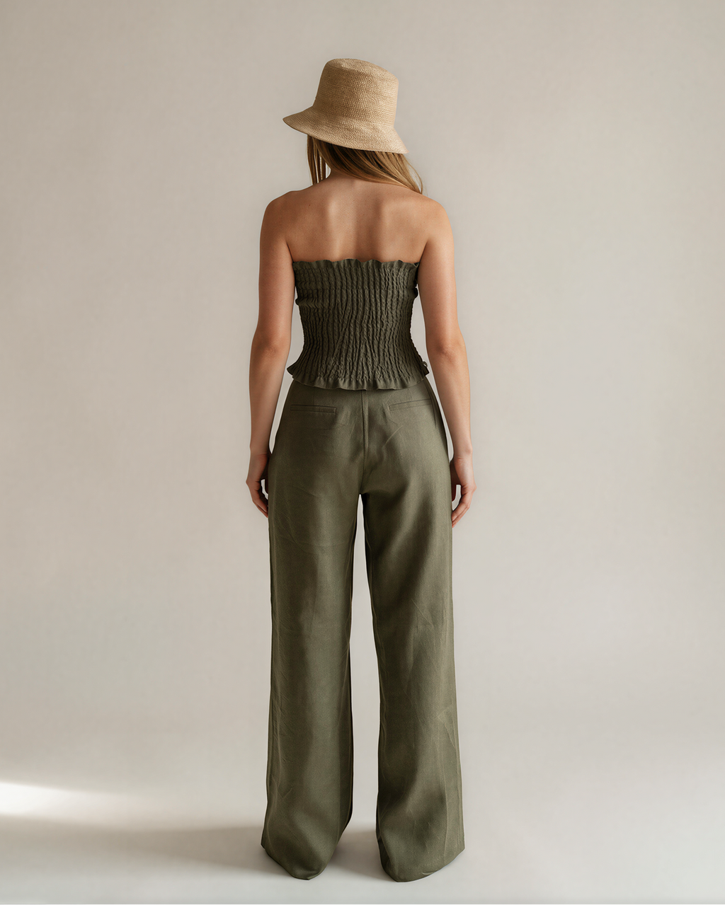 Ava Linen Pants Green