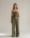 Ava Linen Pants Green