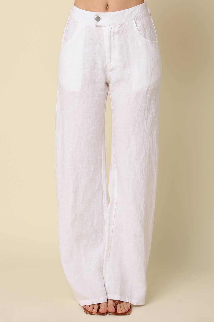 Carina Relaxed Wide-Leg Linen Pant