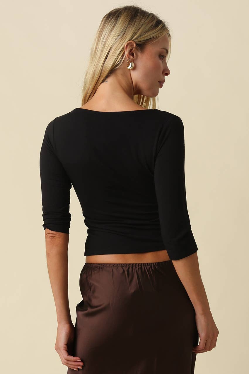 Mia V-Neck Knit Top