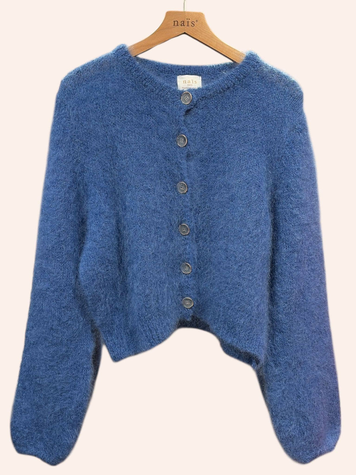 Short round-neck Buttoned Cardigan Mohair