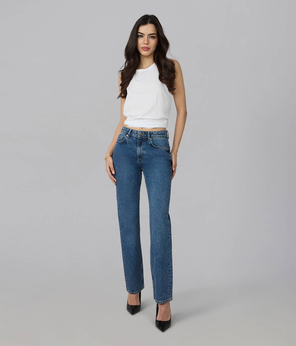 Denver High Rise Straight Jeans - Heritage Indigo