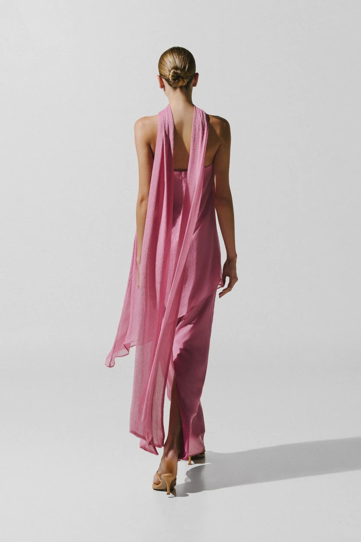 BAOBAB El Maxi Dress in Rosato - scarf detail and two-layered silhouette