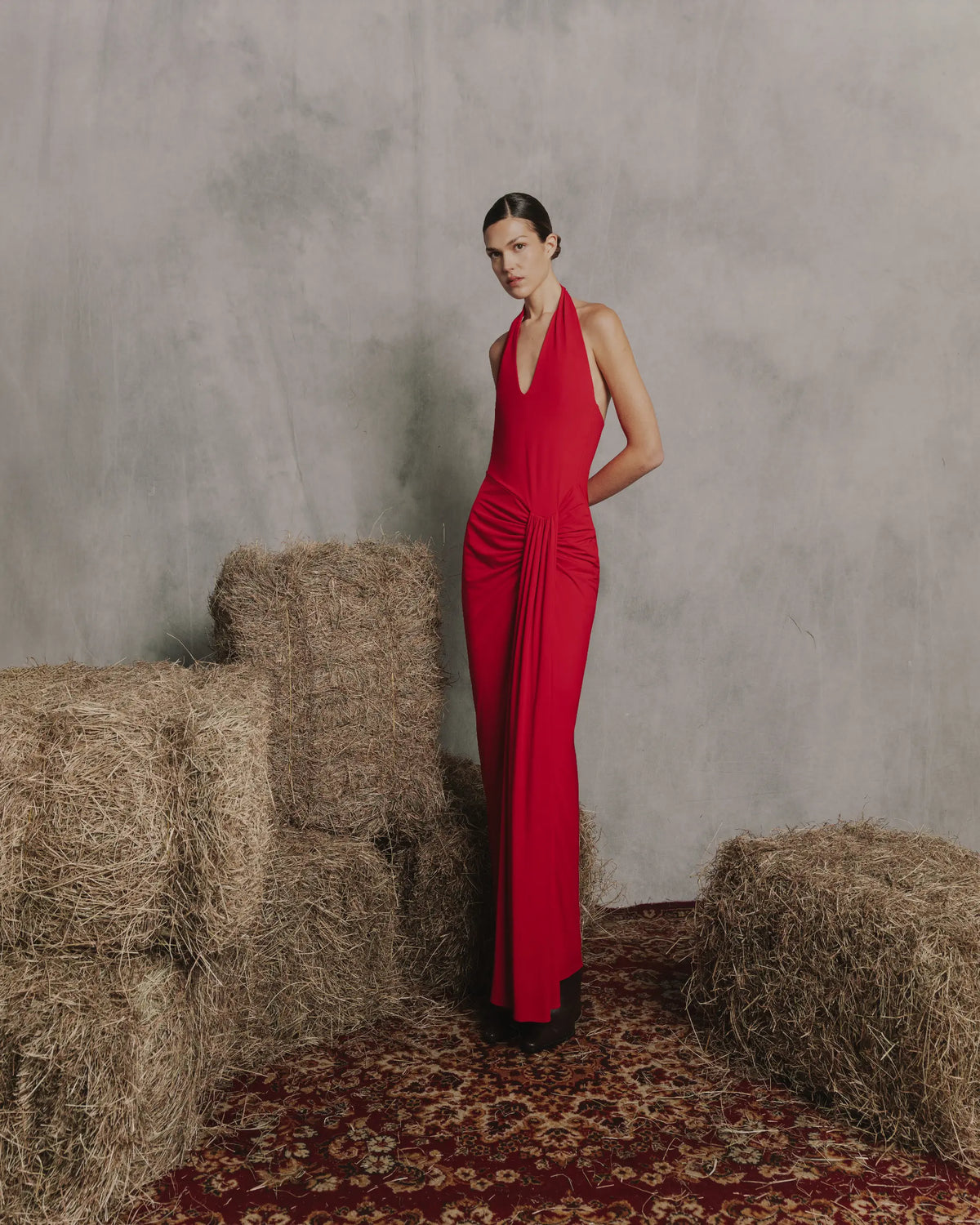 Donatella Maxi Dress - Cherry Red