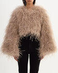 Billa Ostrich Feather Jacket - Champagne