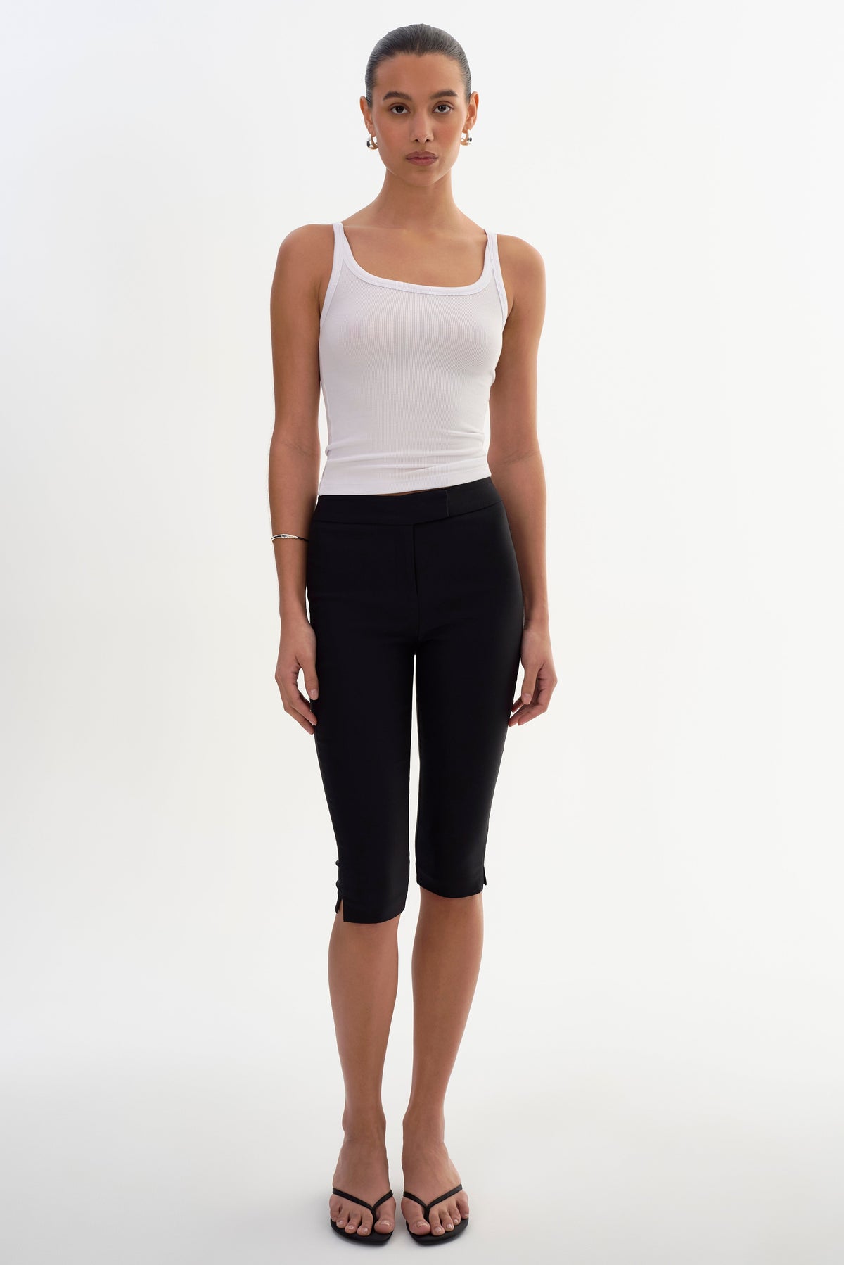 CELINE Stretch Twill Capri in black — front view