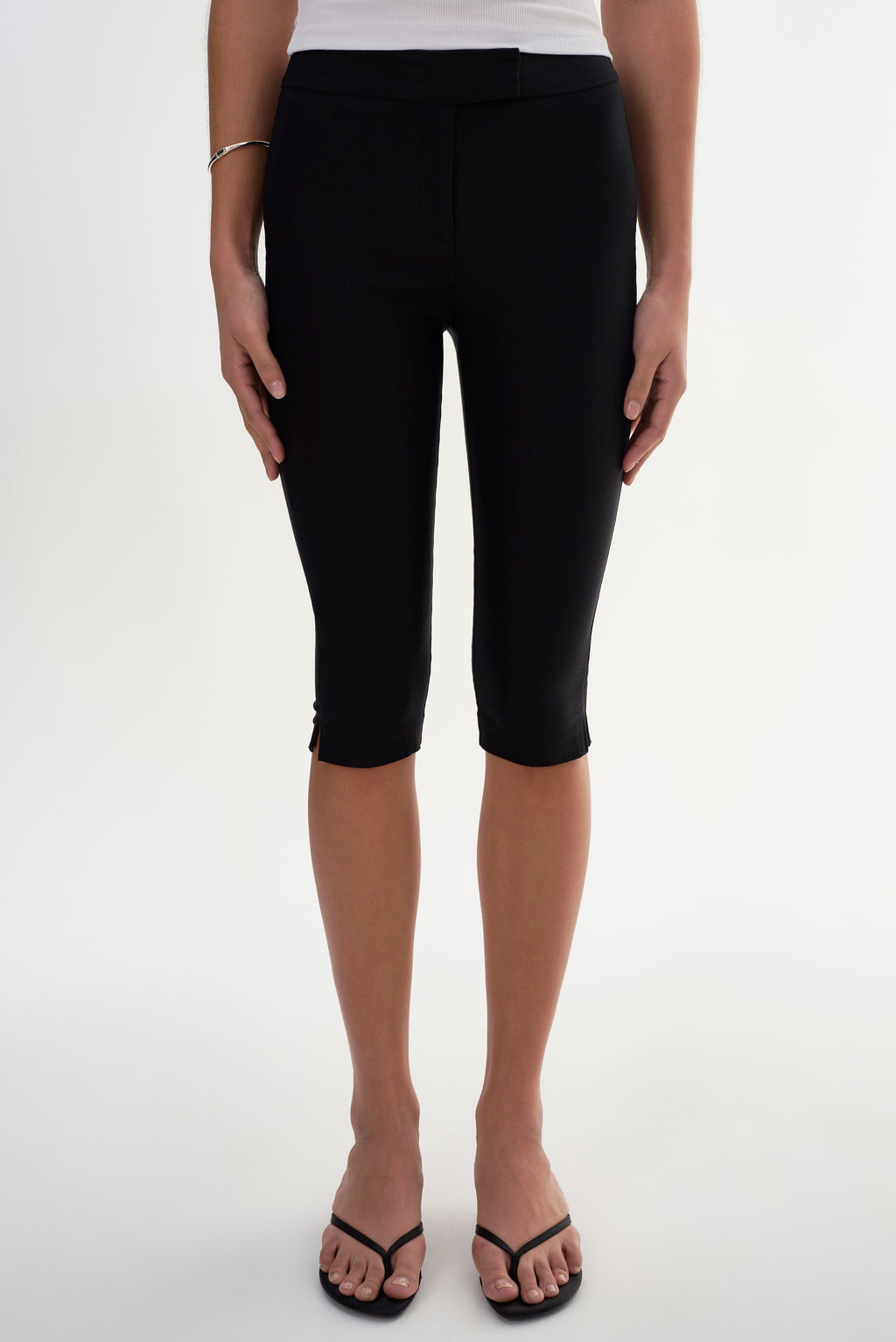 CELINE Stretch Twill Capri in black — side view