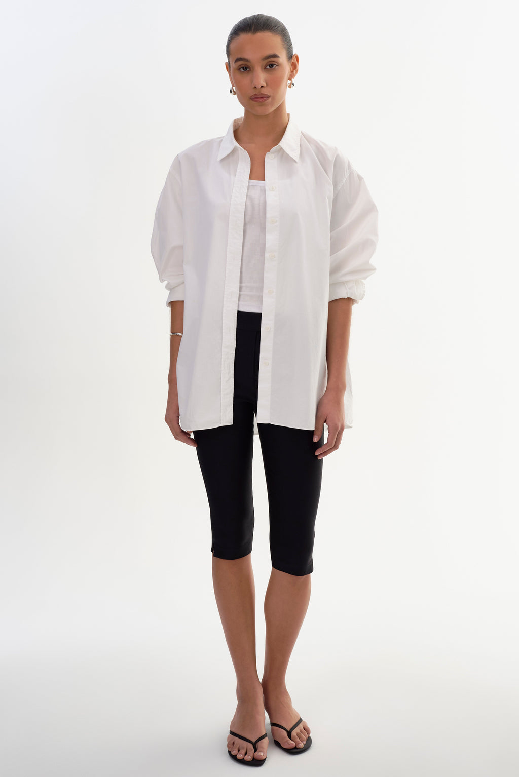 CELINE Stretch Twill Capri in black — back view