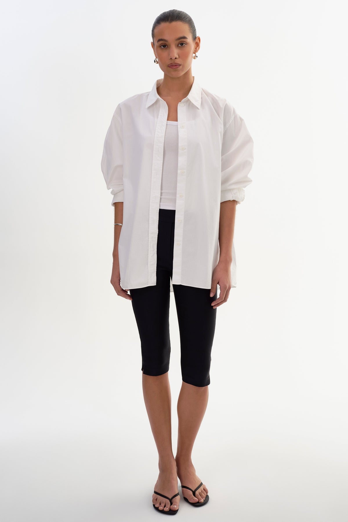 CELINE Stretch Twill Capri in black — back view