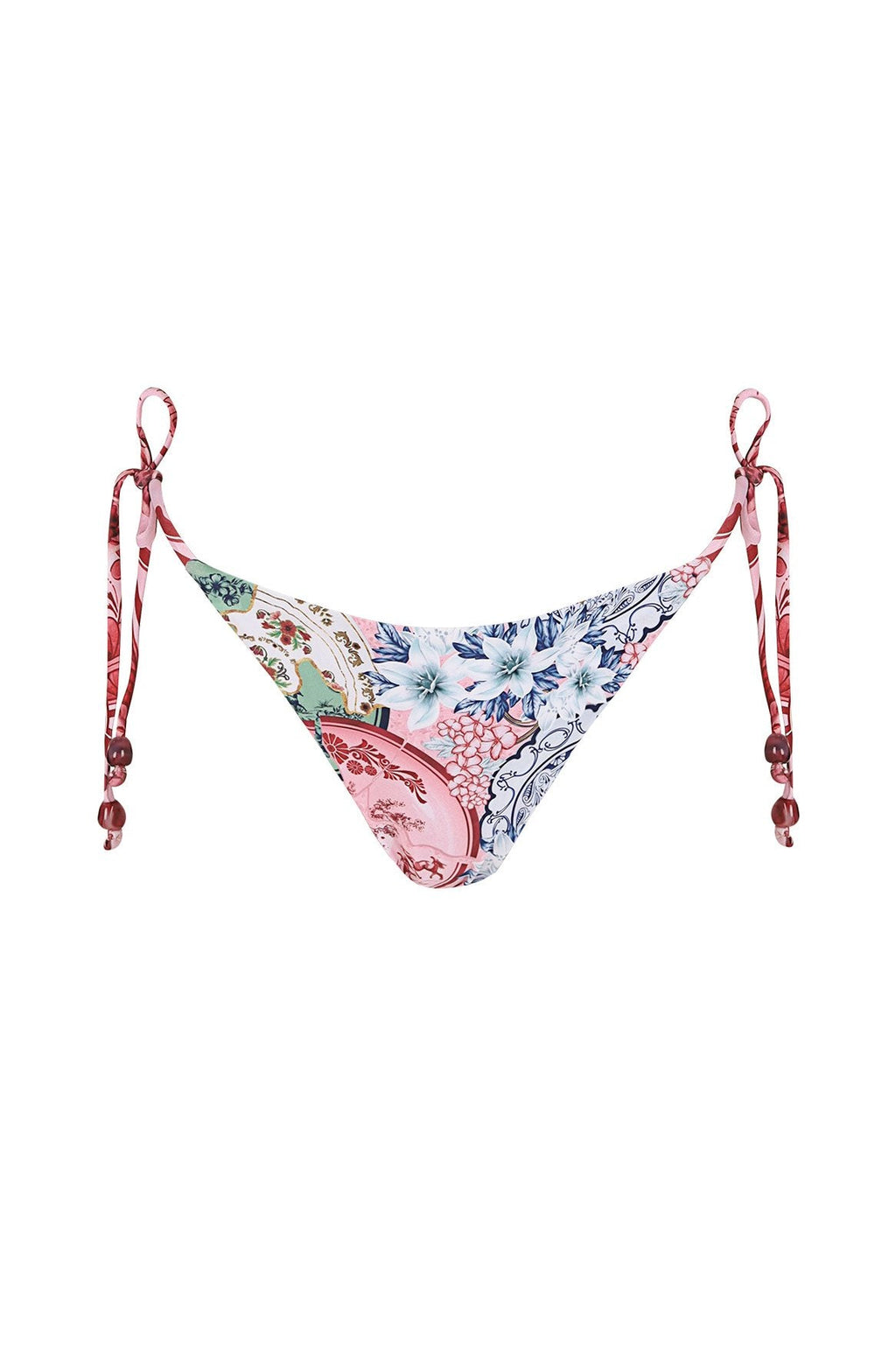 Alegria bikini bottom with handmade embroidery — styled view