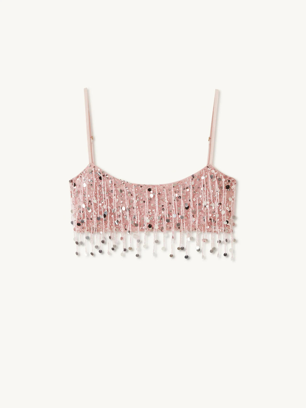 Soutien-gorge bralette perlé à la main Yasmin - Rose poudré