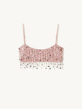 Soutien-gorge bralette perlé à la main Yasmin - Rose poudré