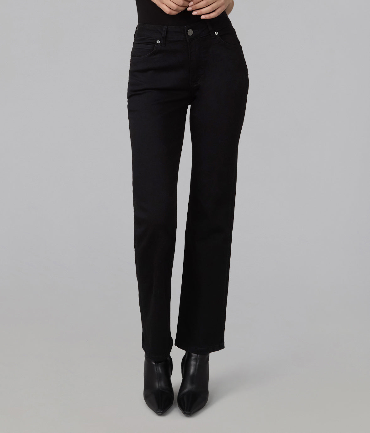 Denver High Rise Straight Jeans - Black