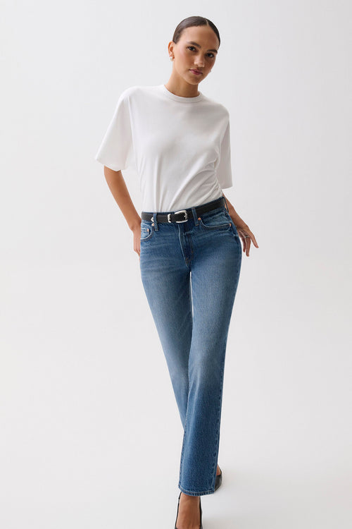 Aleks Mid Rise Straight - Sea Salt - detail