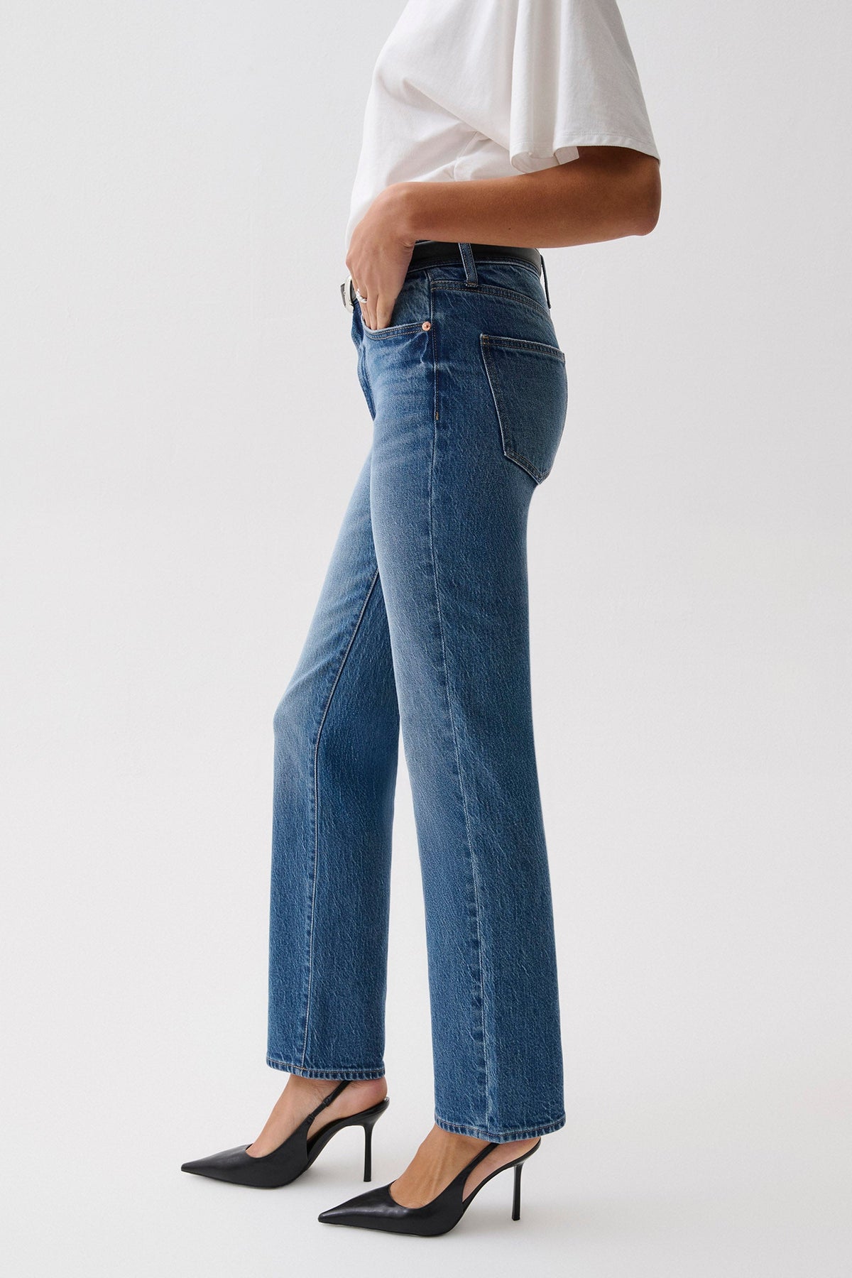 Aleks Mid Rise Straight - Sea Salt - back