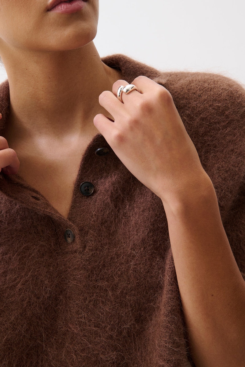 Nadya Alpaca Blend polo sweater - detail