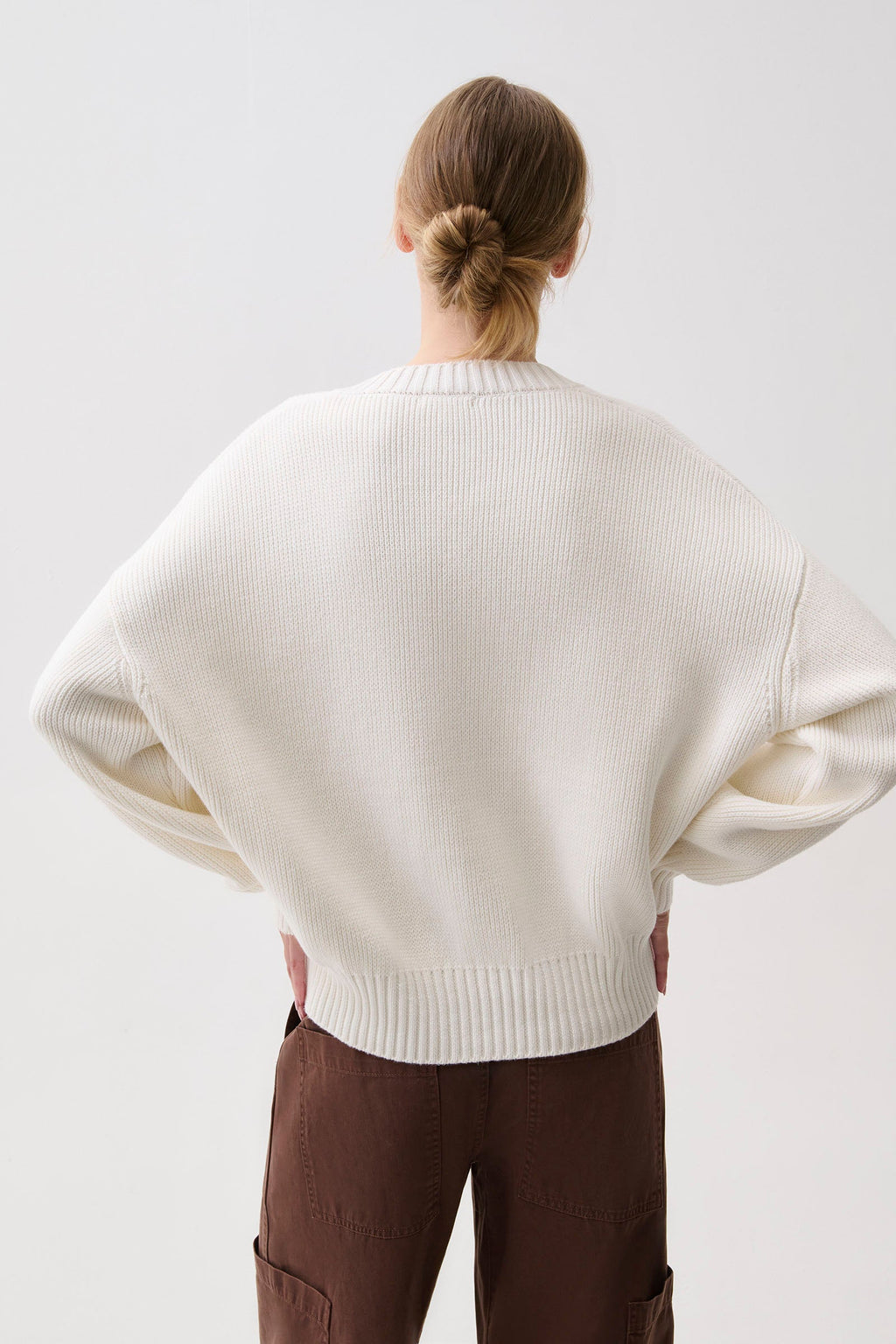 Nikkia white cotton sweater - back