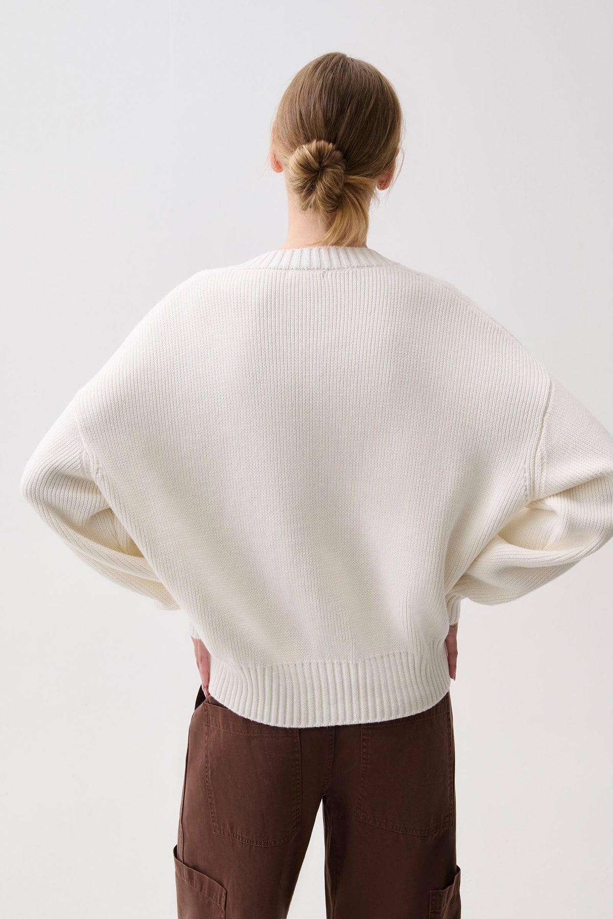 Nikkia white cotton sweater - back