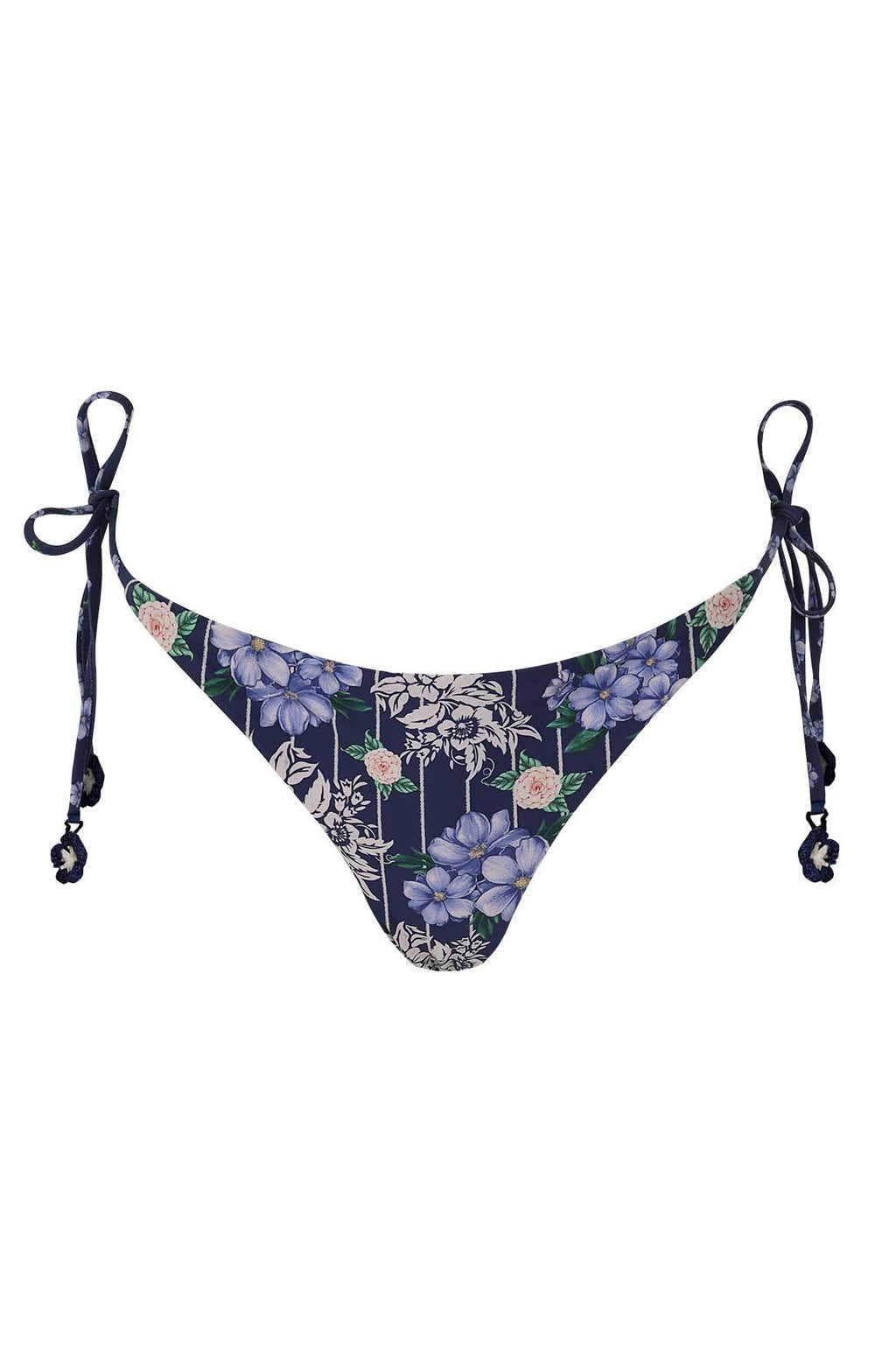 Tammy high-rise bikini bottom in floral print — side view