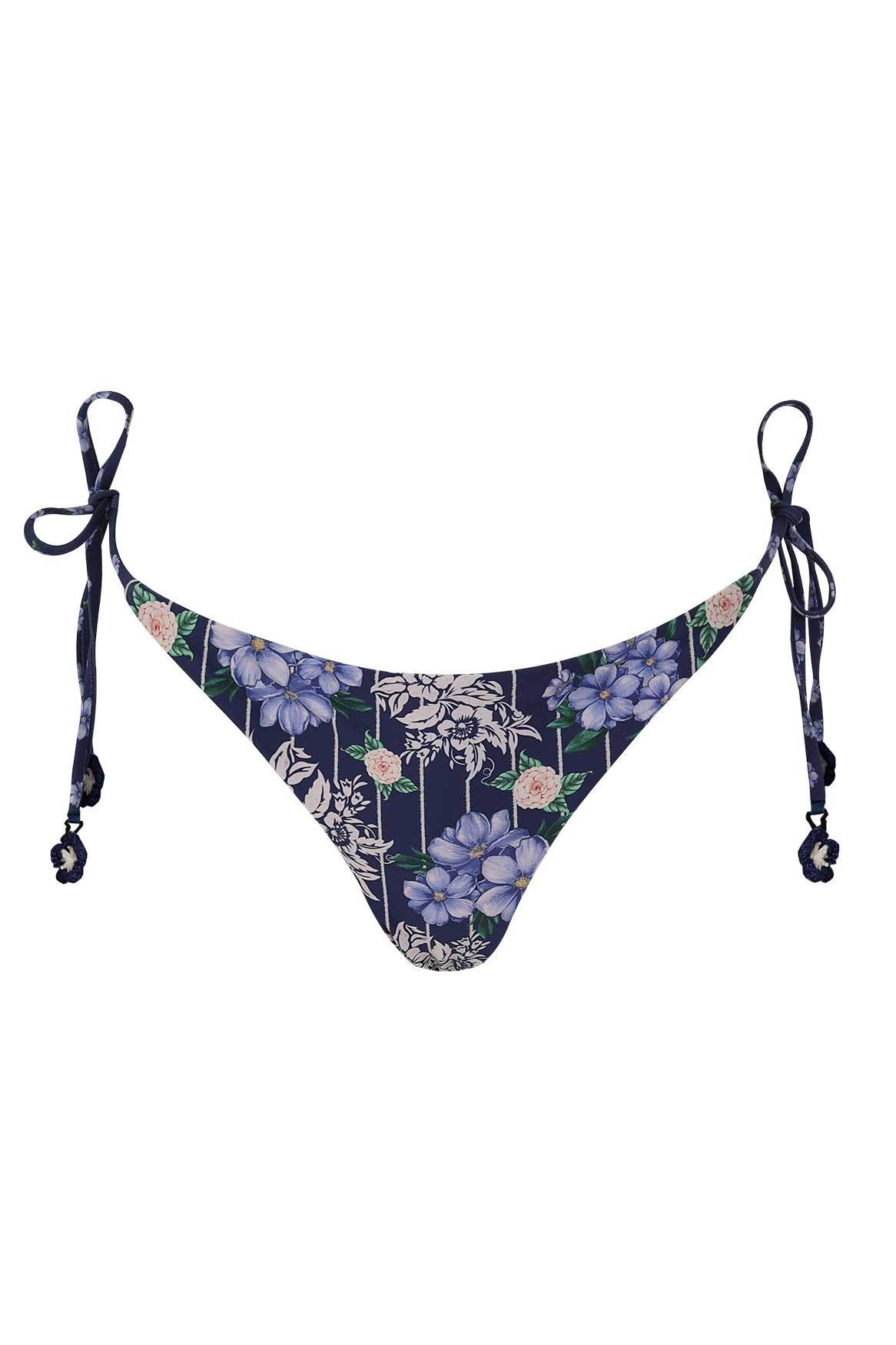 Tammy high-rise bikini bottom in floral print — side view