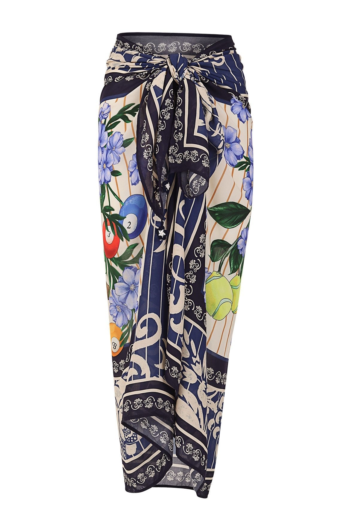 Varsity Marine pareo cover-up — back view