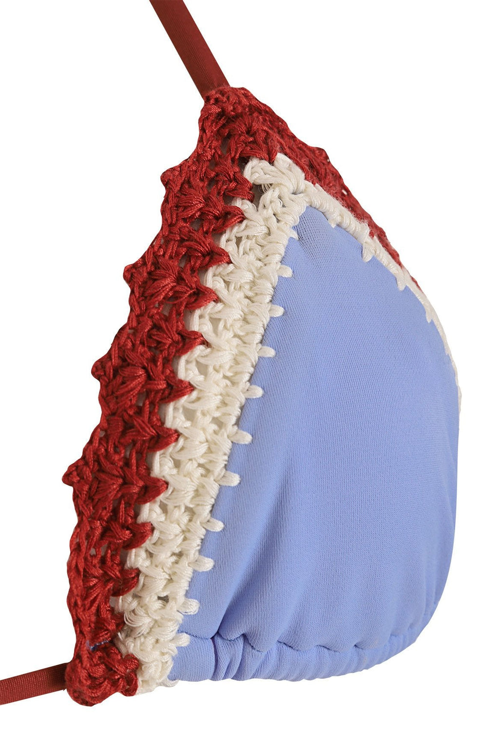 Bea bikini top with crochet trim — crochet close-up