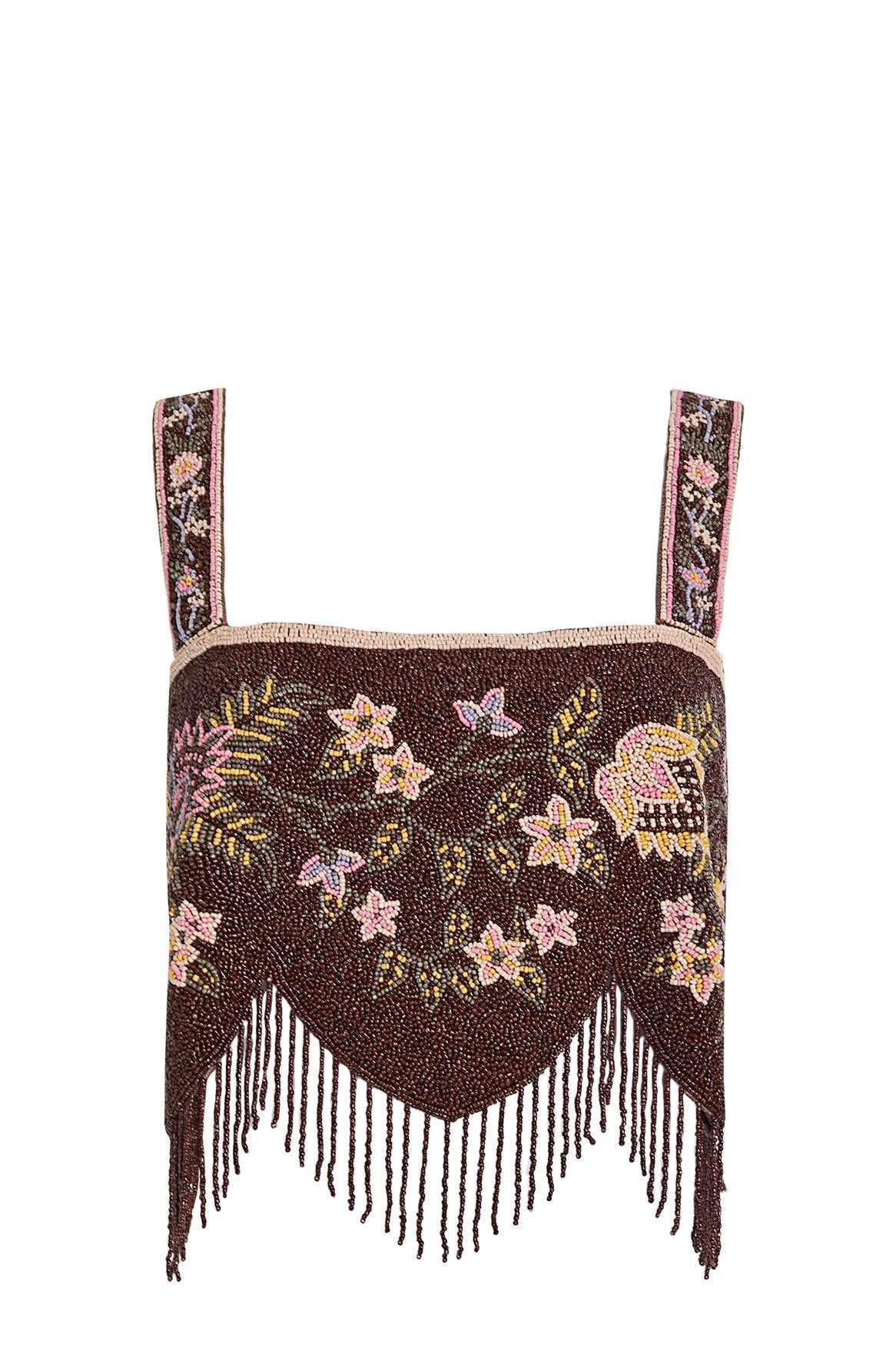 Aida hand-beaded crop top — beading detail