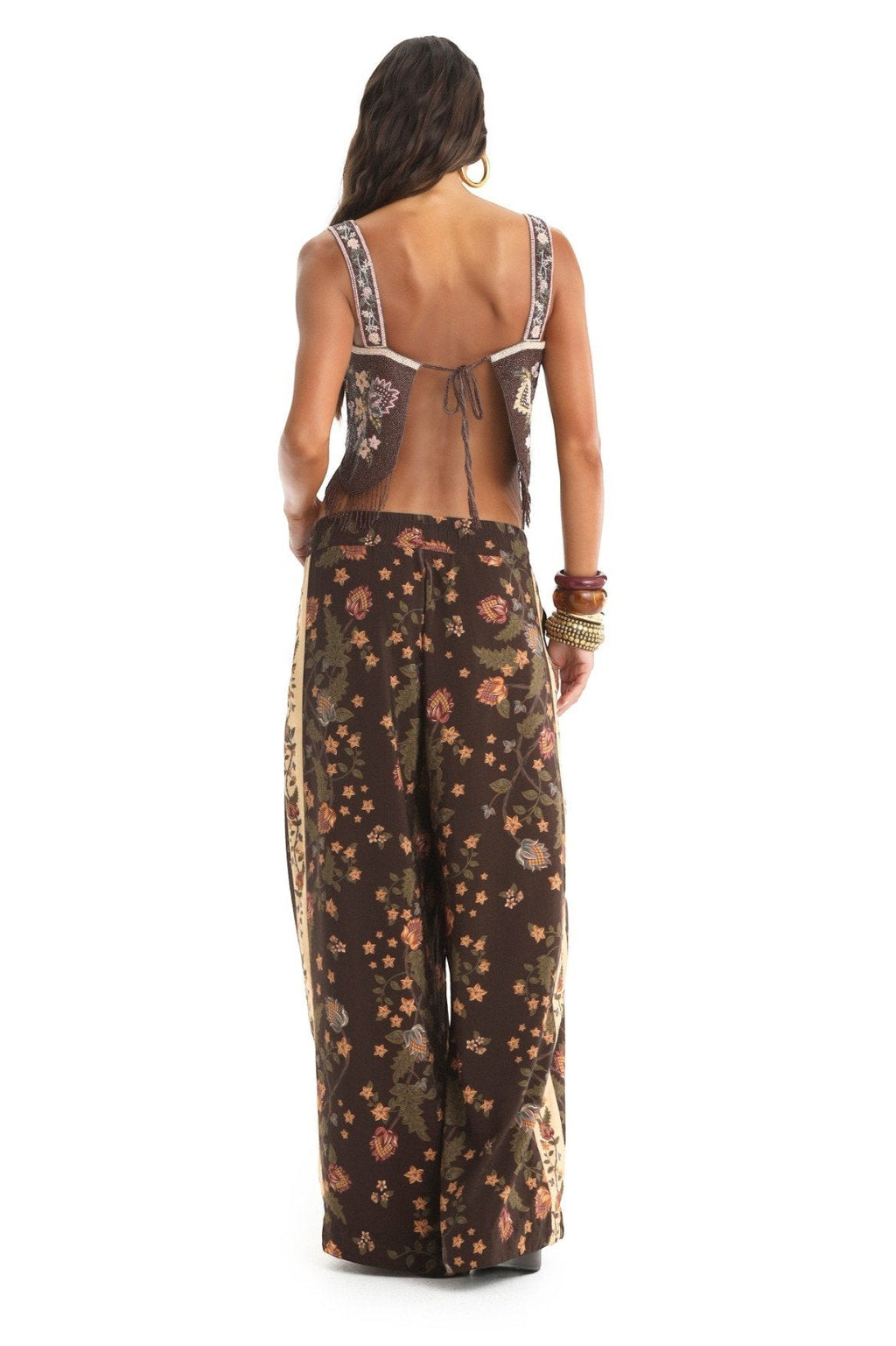 Aida hand-beaded crop top — side view