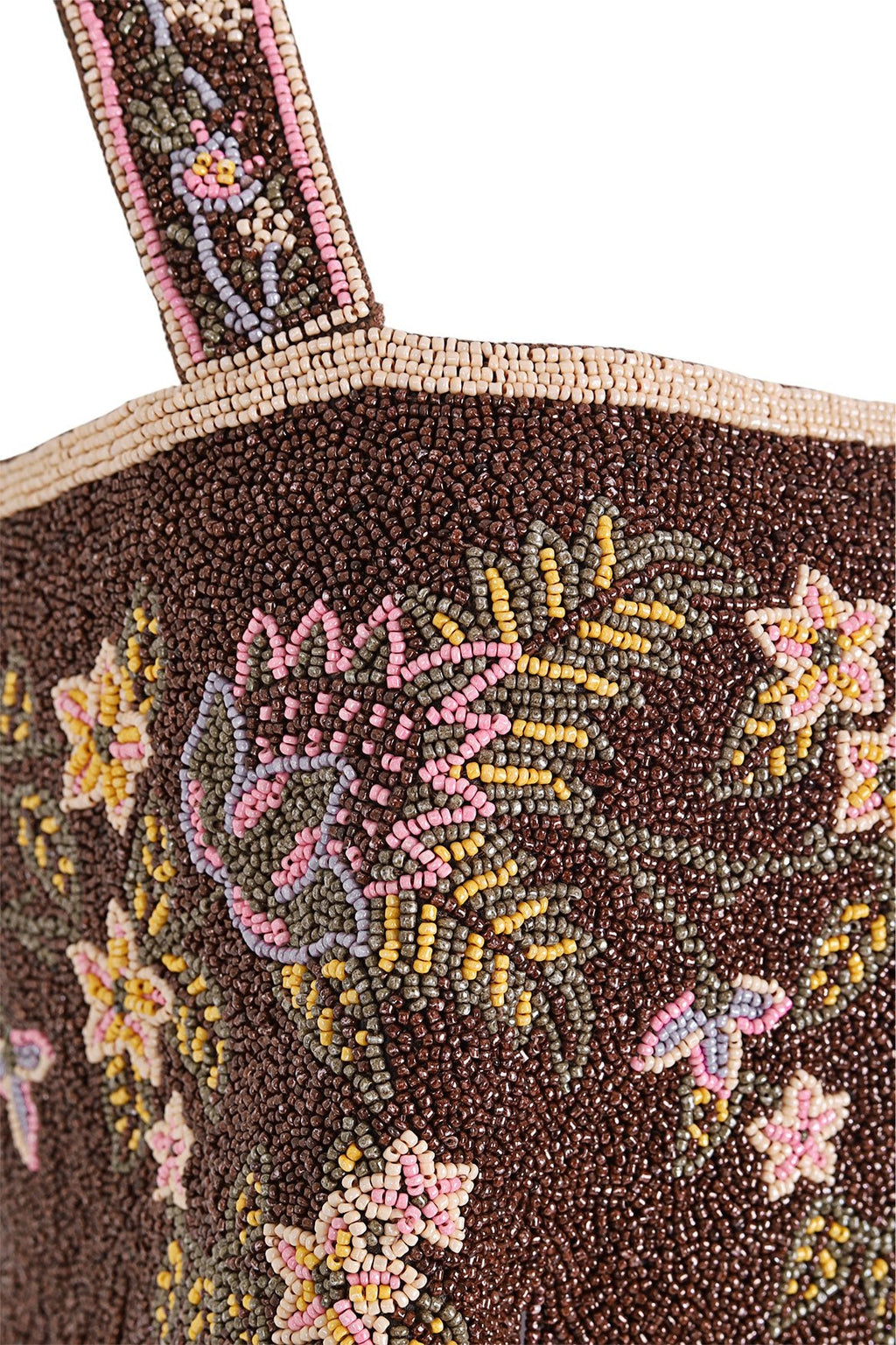 Aida hand-beaded crop top — fringe detail