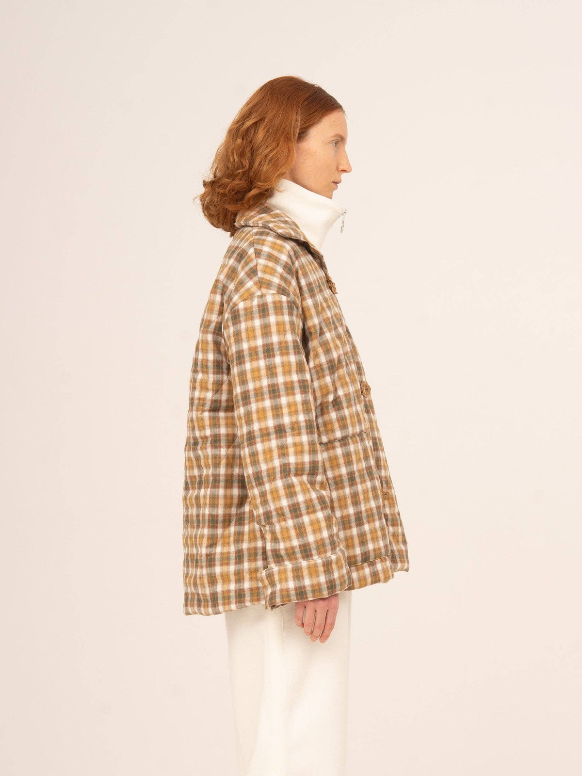 Willow Brown Plaid Puffer Jacket