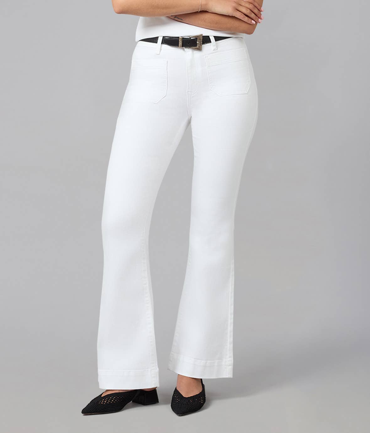Alice High Rise Flare Jeans White