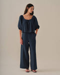 Linen Ava Pants Blue