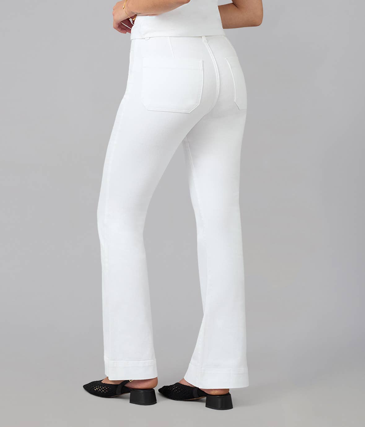 Alice High Rise Flare Jeans White